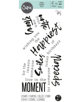 Sizzix Clear Stamps by Pete Hughes Sunnyside Sentiments #2 (5pcs) (665404) (DISCONTINUED)