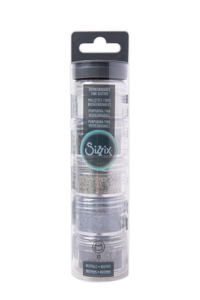 Sizzix Biodegradable Fine Glitter Neutrals 5x12g (665801) (DISCONTINUED)