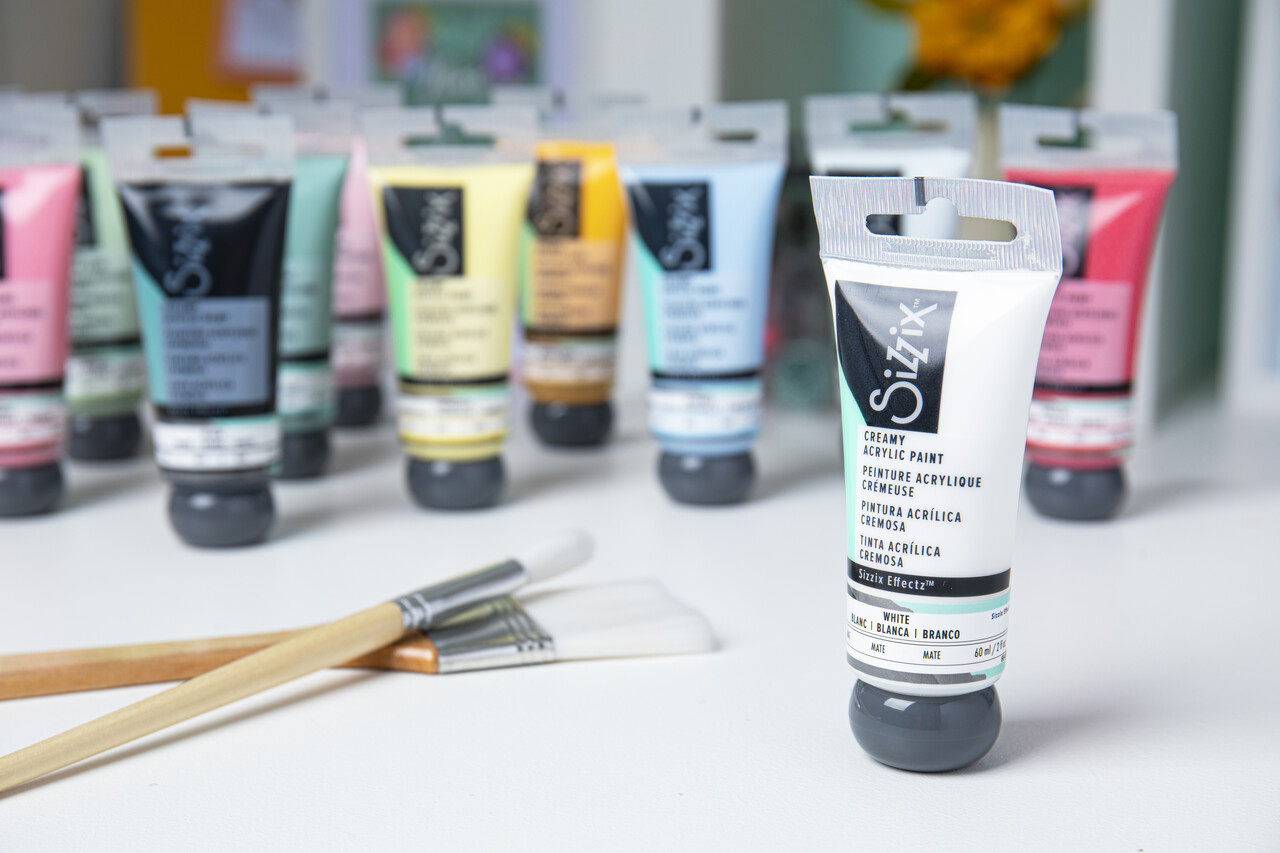 Sizzix Creamy Matte Acrylic Paint White 60ml (664559) (DISCONTINUED) Sizzix Creamy Matte Acrylic Paint White 60ml (664559) (DISCONTINUED)