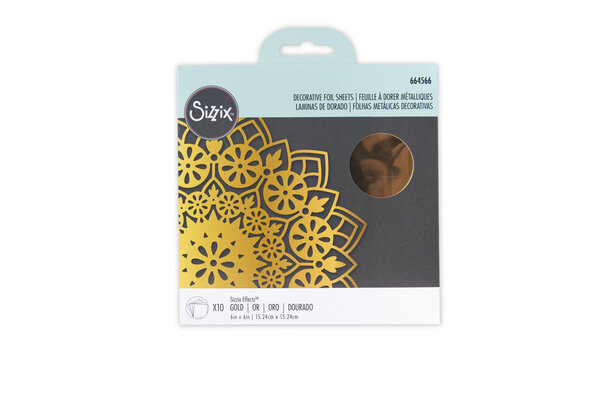 Sizzix Decorative Foil Sheets 6x6 Inch Gold (10pcs) (664566) (DISCONTINUED) Sizzix Decorative Foil Sheets 6x6 Inch Gold (10pcs) (664566) (DISCONTINUED)