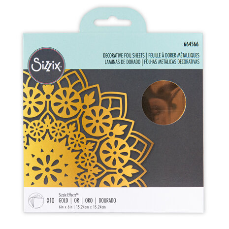 Sizzix Decorative Foil Sheets 6x6 Inch Gold (10pcs) (664566) (DISCONTINUED) Sizzix Decorative Foil Sheets 6x6 Inch Gold (10pcs) (664566) (DISCONTINUED)