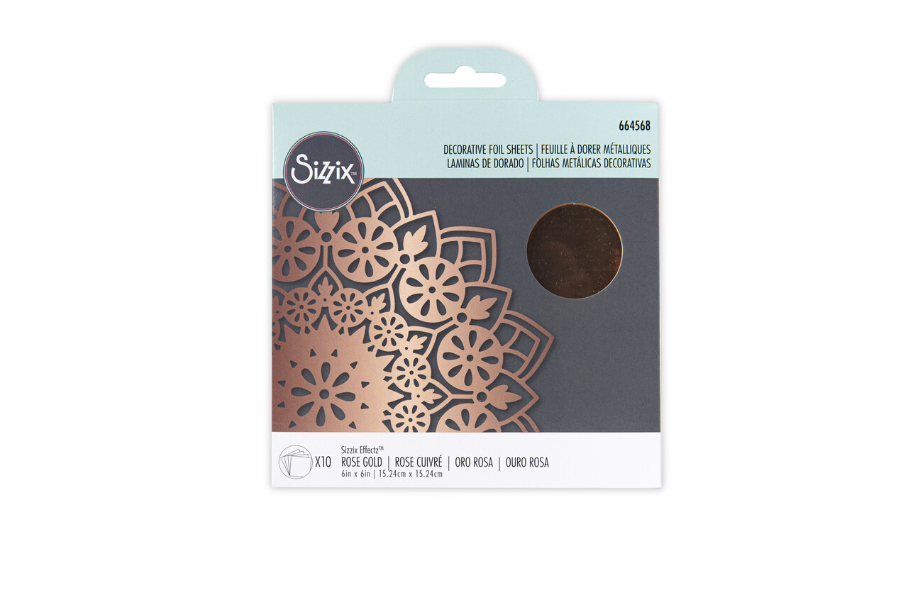 Sizzix Decorative Foil Sheets 6x6 Inch Rose Gold (10pcs) (664568) (DISCONTINUED)