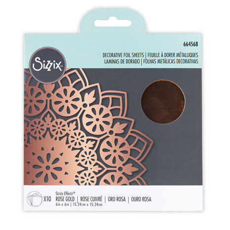Sizzix Decorative Foil Sheets 6x6 Inch Rose Gold (10pcs) (664568) (DISCONTINUED)