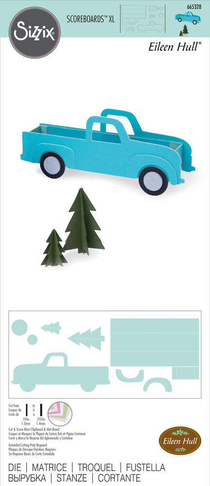 Sizzix ScoreBoards XL Die by Eileen Hull Box, Vintage Truck (665328) (DISCONTINUED) Sizzix ScoreBoards XL Die by Eileen Hull Box, Vintage Truck (665328) (DISCONTINUED)