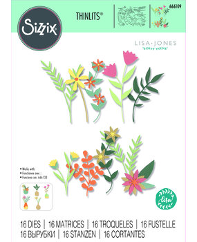 Sizzix Thinlits Die by Lisa Jones Boho Bouquet (16pcs) (666109) (DISCONTINUED) Sizzix Thinlits Die by Lisa Jones Boho Bouquet (16pcs) (666109) (DISCONTINUED)