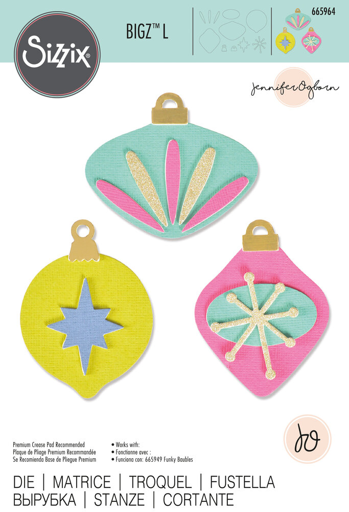 Sizzix Bigz L Die by Jennifer Ogborn Quirky Baubles (665964) (DISCONTINUED)