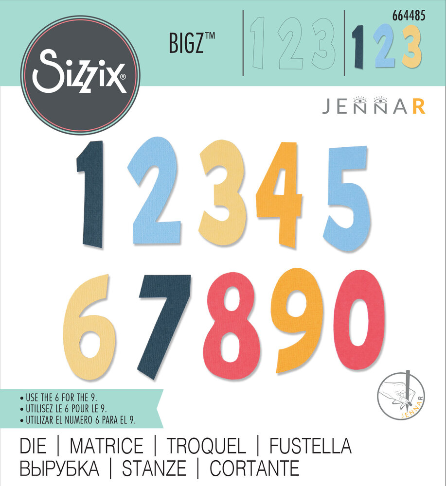 Sizzix Bigz Die by Jenna Rushforth Numeracy (664485) (DISCONTINUED)