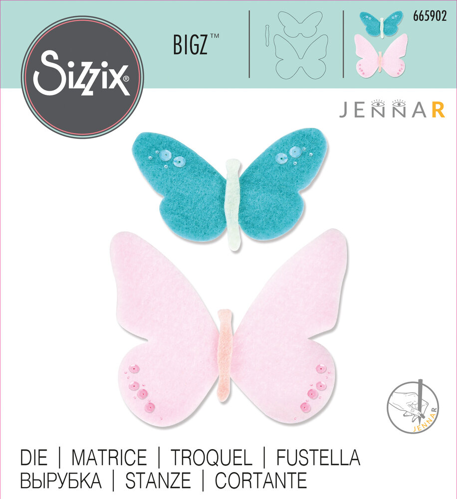 Sizzix Bigz Die by Jenna Rushforth Textile Butterflies (665902) (DISCONTINUED)