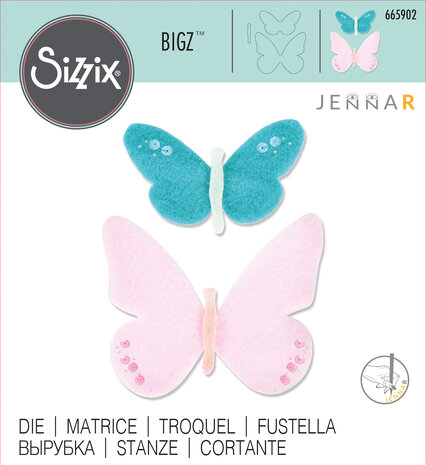 Sizzix Bigz Die by Jenna Rushforth Textile Butterflies (665902) (DISCONTINUED)