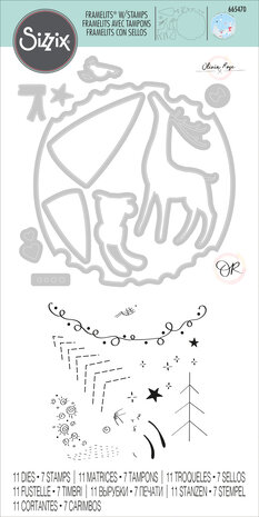 Sizzix Framelits Die w/Stamps by Olivia Rose Animal Frame (11+11pcs) (665470) (DISCONTINUED)