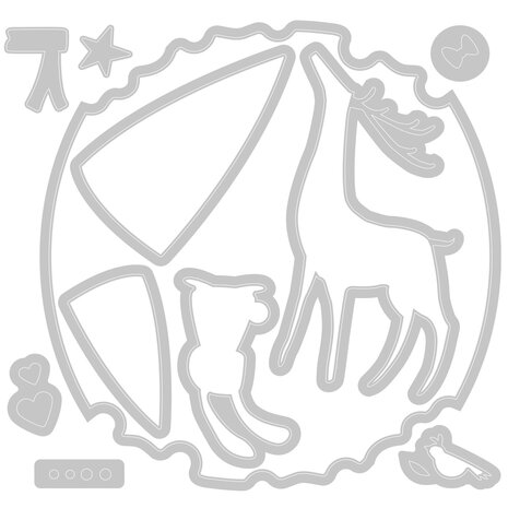 Sizzix Framelits Die w/Stamps by Olivia Rose Animal Frame (11+11pcs) (665470) (DISCONTINUED)