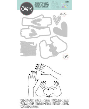 Sizzix Framelits Die w/Stamps by Olivia Rose Big Hugs (7+3pcs) (665831) (DISCONTINUED)