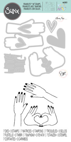 Sizzix Framelits Die w/Stamps by Olivia Rose Big Hugs (7+3pcs) (665831) (DISCONTINUED) Sizzix Framelits Die w/Stamps by Olivia Rose Big Hugs (7+3pcs) (665831) (DISCONTINUED)