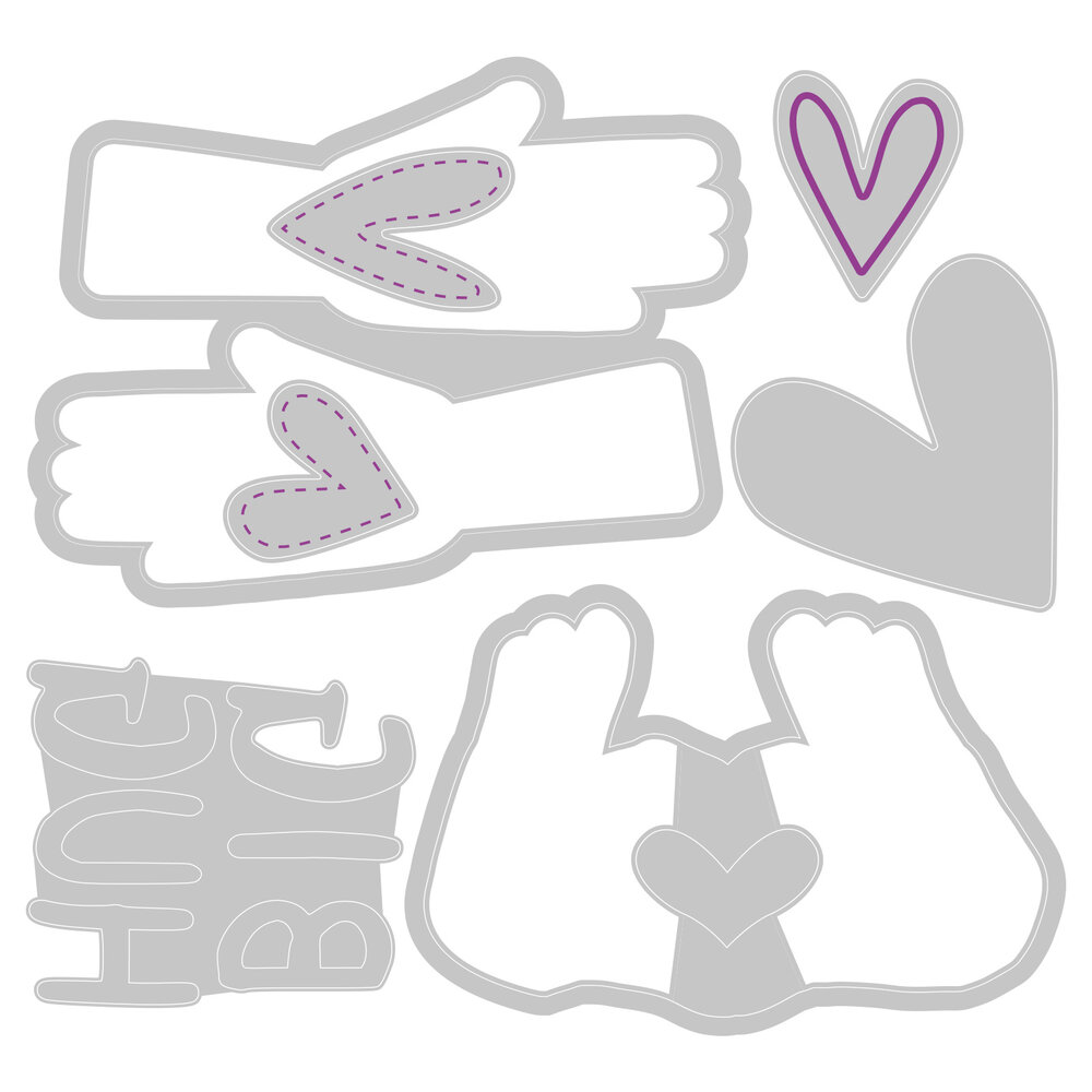 Sizzix Framelits Die w/Stamps by Olivia Rose Big Hugs (7+3pcs) (665831) (DISCONTINUED) Sizzix Framelits Die w/Stamps by Olivia Rose Big Hugs (7+3pcs) (665831) (DISCONTINUED)