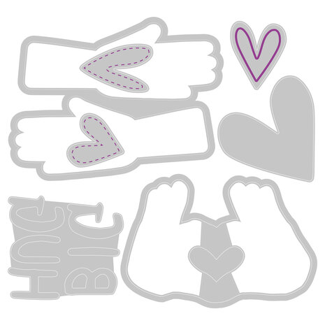 Sizzix Framelits Die w/Stamps by Olivia Rose Big Hugs (7+3pcs) (665831) (DISCONTINUED) Sizzix Framelits Die w/Stamps by Olivia Rose Big Hugs (7+3pcs) (665831) (DISCONTINUED)