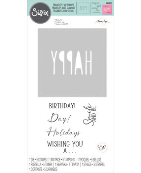 Sizzix Framelits Die w/Stamps by Olivia Rose Birthday Window (1+5pcs) (665651) (DISCONTINUED)