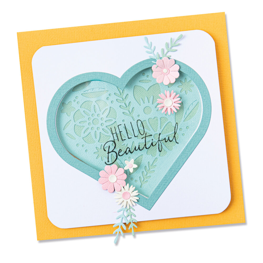 Sizzix Framelits Die w/Stamps by Olivia Rose Blooming Heart (3+3pcs) (665652) (DISCONTINUED)