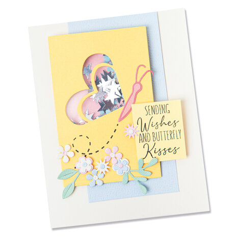 Sizzix Framelits Die w/Stamps by Olivia Rose Butterfly Wishes (6+4pcs) (665654) (DISCONTINUED)