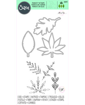 Sizzix Framelits Die w/Stamps by Olivia Rose Decorative Leaves (3+4pcs) (666010) (DISCONTINUED)
