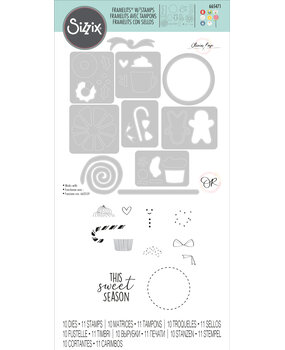 Sizzix Framelits Die w/Stamps by Olivia Rose Dessert Treats (10+11pcs) (665471) (DISCONTINUED) Sizzix Framelits Die w/Stamps by Olivia Rose Dessert Treats (10+11pcs) (665471) (DISCONTINUED)