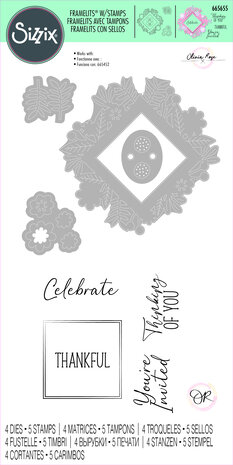 Sizzix Framelits Die w/Stamps by Olivia Rose Floral Celebration (4+5pcs) (665655) (DISCONTINUED)