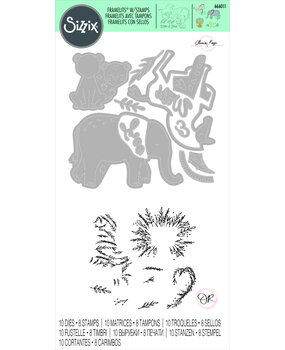 Sizzix Framelits Die w/Stamps by Olivia Rose Floral Safari (10+8pcs) (666011) (DISCONTINUED)