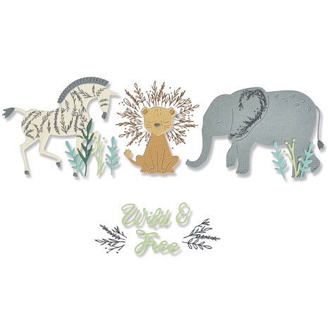 Sizzix Framelits Die w/Stamps by Olivia Rose Floral Safari (10+8pcs) (666011) (DISCONTINUED)