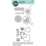 Sizzix Framelits Die w/Stamps by Olivia Rose Love Hearts (8+8pcs) (665066) (DISCONTINUED)