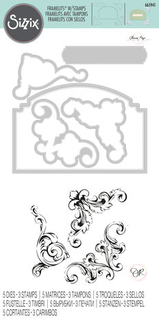 Sizzix Framelits Die w/Stamps by Olivia Rose Vintage Corners (5+3pcs) (665941) (DISCONTINUED)