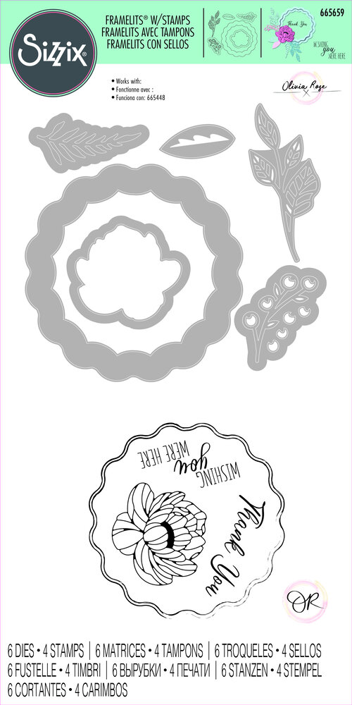 Sizzix Framelits Die w/Stamps by Olivia Rose Window Box (6+4pcs) (665659) (DISCONTINUED)