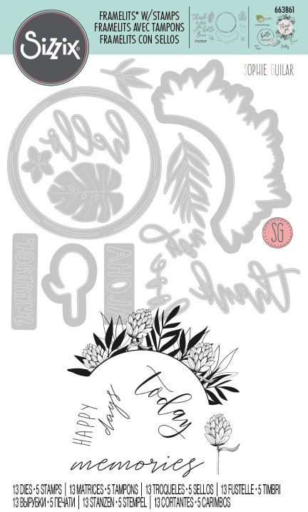 Cutting die and stamps Sizzix Framelits Detailed Tropics IDEA HOBBY