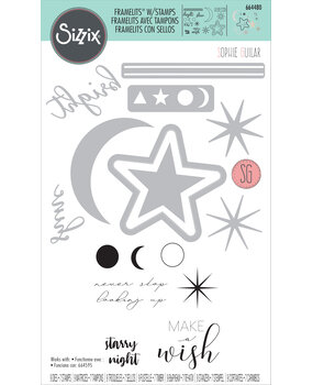 Sizzix Framelits Die w/Stamps by Sophie Guilar Make a Wish (9+7pcs) (664480) (DISCONTINUED)
