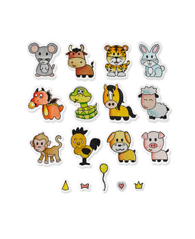 Sizzix Framelits Die w/Stamps Zodiac Animals (18+17pcs) (662615) (DISCONTINUED)