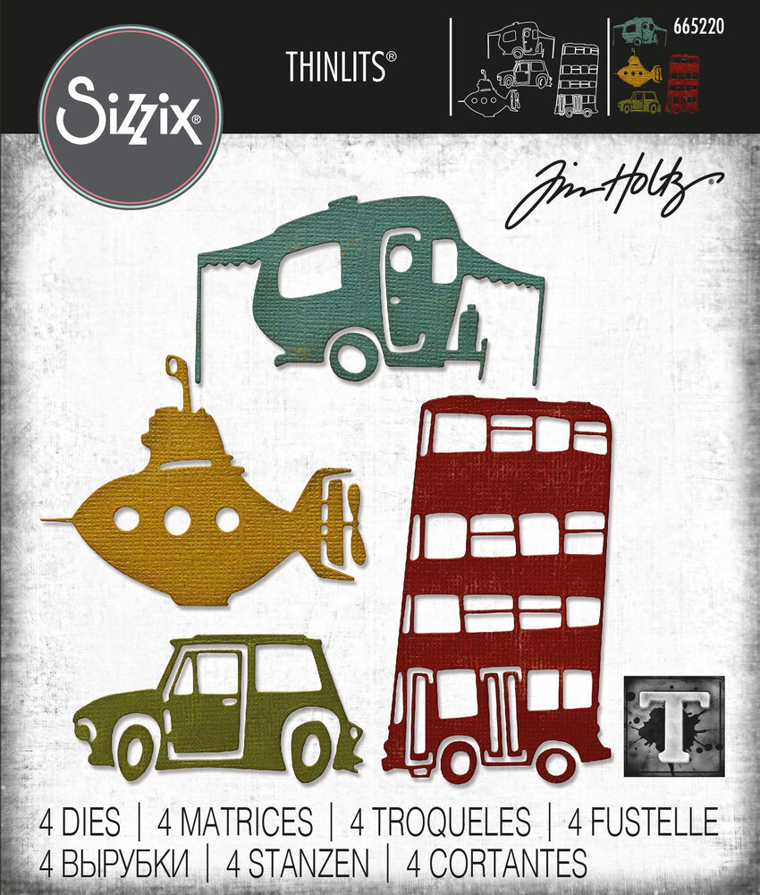 Sizzix Thinlits Die by Tim Holtz Wacky Transport #1 (4pcs) (665220) (DISCONTINUED) Sizzix Thinlits Die by Tim Holtz Wacky Transport #1 (4pcs) (665220) (DISCONTINUED)