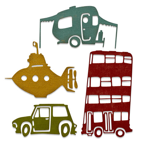 Sizzix Thinlits Die by Tim Holtz Wacky Transport #1 (4pcs) (665220) (DISCONTINUED) Sizzix Thinlits Die by Tim Holtz Wacky Transport #1 (4pcs) (665220) (DISCONTINUED)