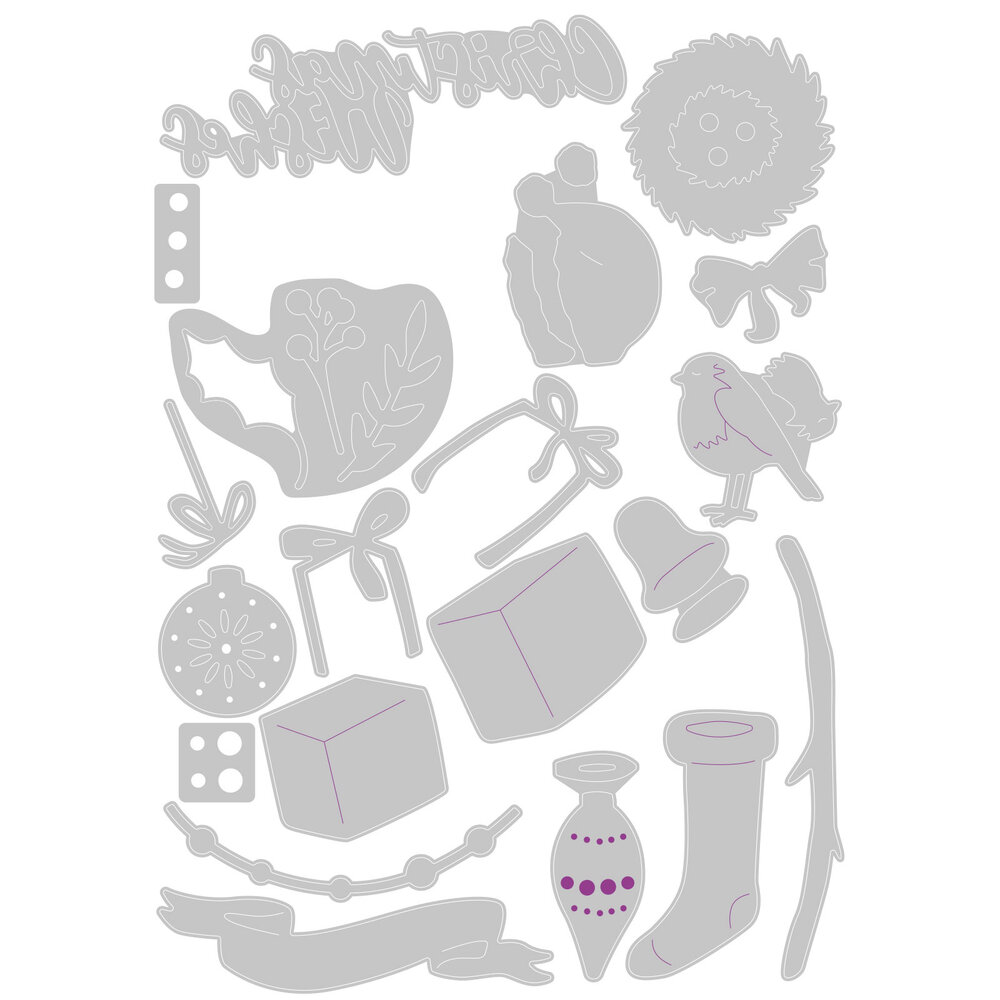Sizzix Thinlits Die Christmas Decorations (20pcs) (664702) (DISCONTINUED) Sizzix Thinlits Die Christmas Decorations (20pcs) (664702) (DISCONTINUED)