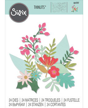 Sizzix Thinlits Die Floral Abundance (24pcs) (664707) (DISCONTINUED) Sizzix Thinlits Die Floral Abundance (24pcs) (664707) (DISCONTINUED)