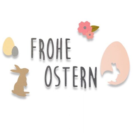 Sizzix Thinlits Die Frohe Ostern (9pcs) (662620) (DISCONTINUED) Sizzix Thinlits Die Frohe Ostern (9pcs) (662620) (DISCONTINUED)
