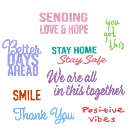 Sizzix Thinlits Die Good Vibes (8pcs) (665030) (DISCONTINUED) Sizzix Thinlits Die Good Vibes (8pcs) (665030) (DISCONTINUED)