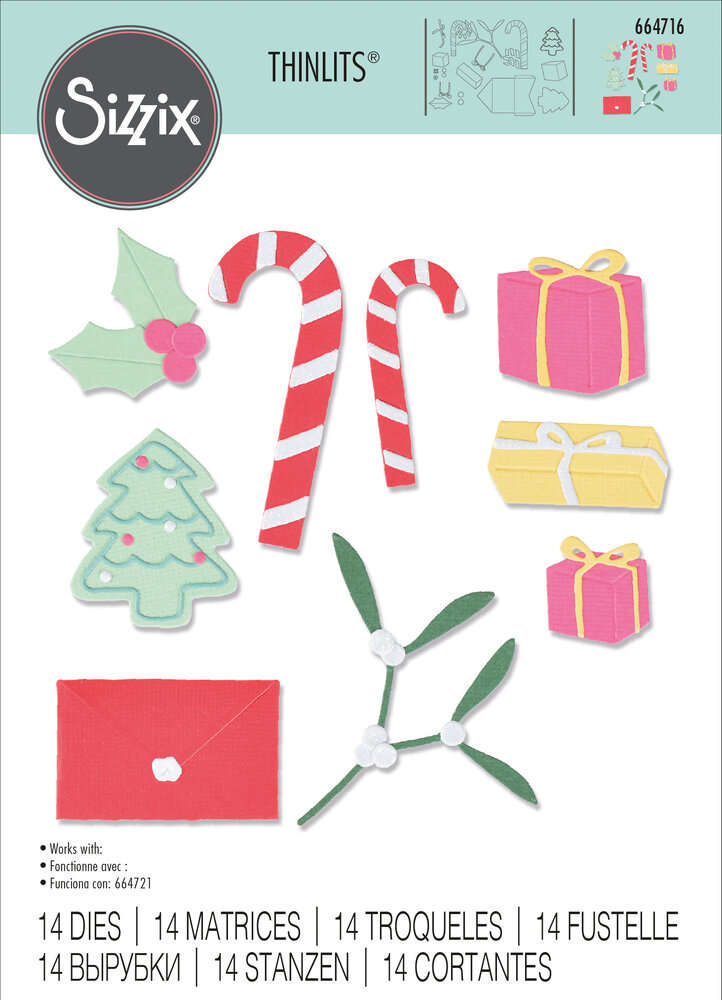Sizzix Thinlits Die Stocking Fillers (14pcs) (664716) (DISCONTINUED)