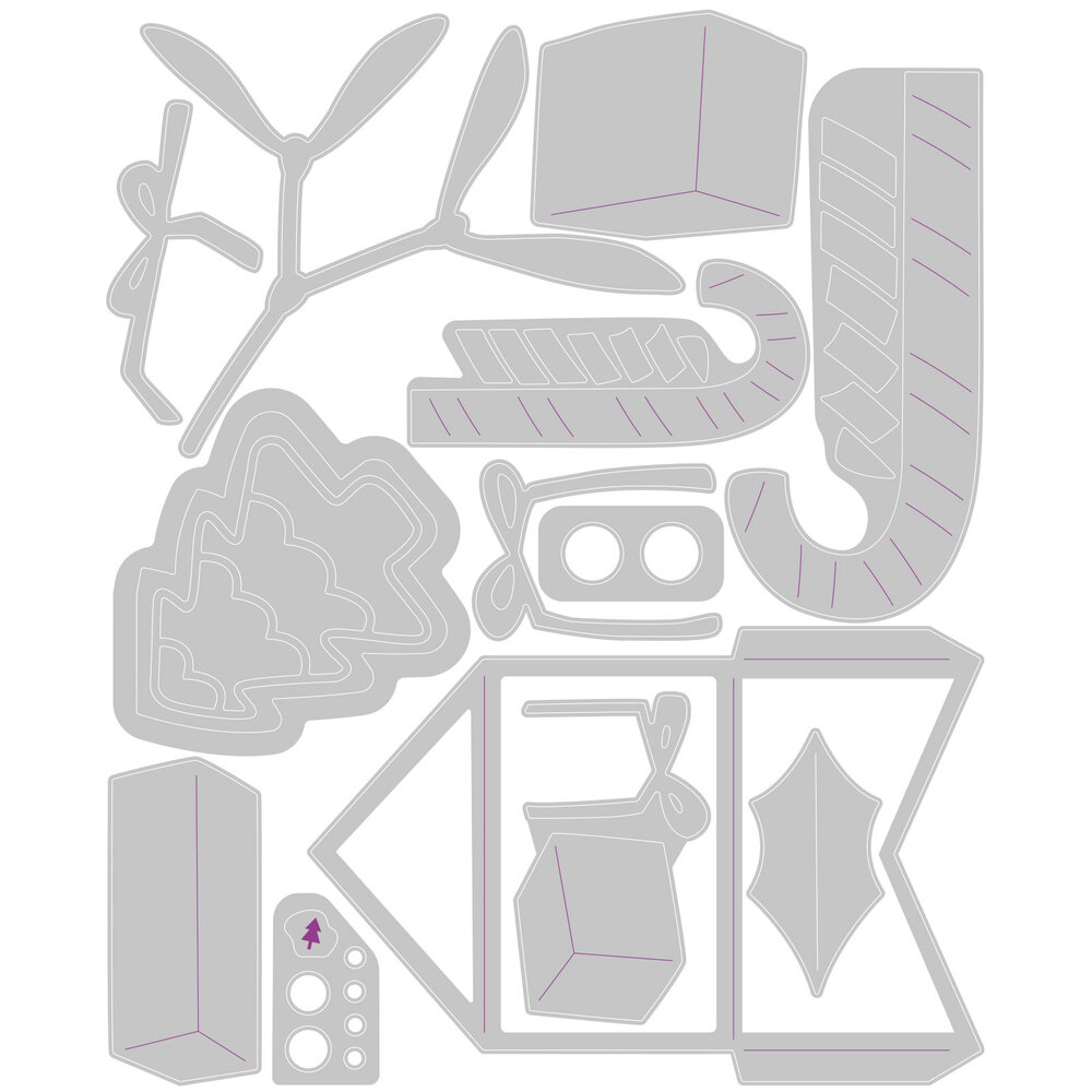 Sizzix Thinlits Die Stocking Fillers (14pcs) (664716) (DISCONTINUED)