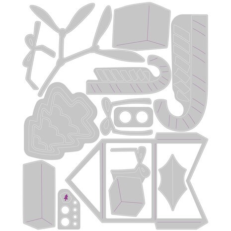 Sizzix Thinlits Die Stocking Fillers (14pcs) (664716) (DISCONTINUED)