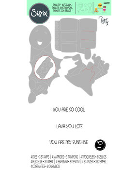 Sizzix Thinlits Die w/Stamps by Pete Hughes Crazy Characters #2 (4+3pcs) (666222) (DISCONTINUED) Sizzix Thinlits Die w/Stamps by Pete Hughes Crazy Characters #2 (4+3pcs) (666222) (DISCONTINUED)