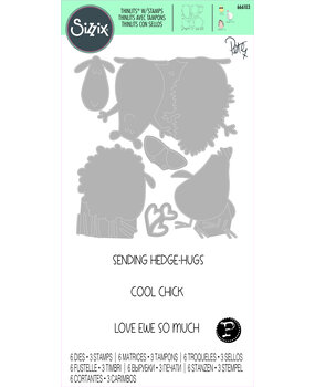Sizzix Thinlits Die w/Stamps by Pete Hughes Crazy Creatures #1 (6+3pcs) (666103) (DISCONTINUED) Sizzix Thinlits Die w/Stamps by Pete Hughes Crazy Creatures #1 (6+3pcs) (666103) (DISCONTINUED)
