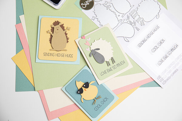 Sizzix Thinlits Die w/Stamps by Pete Hughes Crazy Creatures #1 (6+3pcs) (666103) (DISCONTINUED)