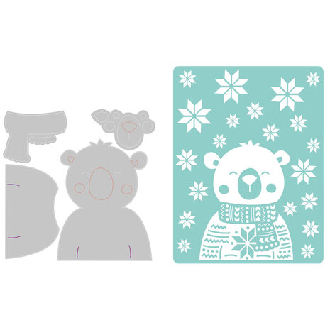 Sizzix Thinlits Die w/Textured Impressions by Lisa Jones Cozy Bear (4pcs) (665496) (DISCONTINUED) Sizzix Thinlits Die w/Textured Impressions by Lisa Jones Cozy Bear (4pcs) (665496) (DISCONTINUED)