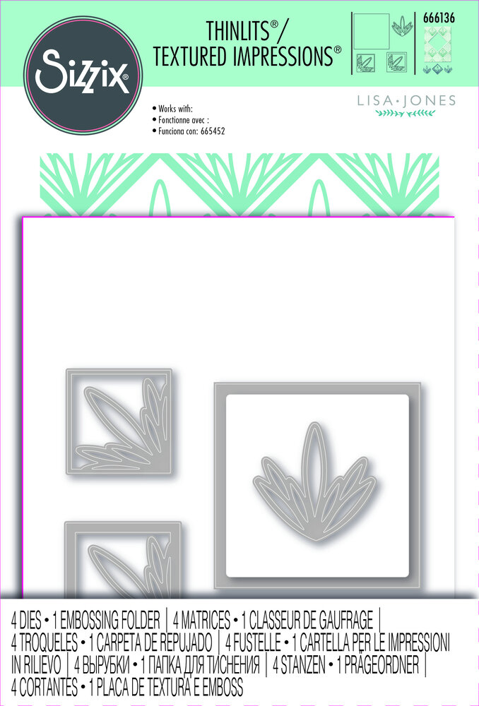 Sizzix Thinlits Die w/Textured Impressions by Lisa Jones Ornate Frame (4pcs) (666136) (DISCONTINUED) Sizzix Thinlits Die w/Textured Impressions by Lisa Jones Ornate Frame (4pcs) (666136) (DISCONTINUED)