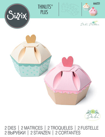Sizzix Thinlits Plus Die by Debi Potter Fabulous Cupcake Box (2pcs) (666231) (DISCONTINUED) Sizzix Thinlits Plus Die by Debi Potter Fabulous Cupcake Box (2pcs) (666231) (DISCONTINUED)