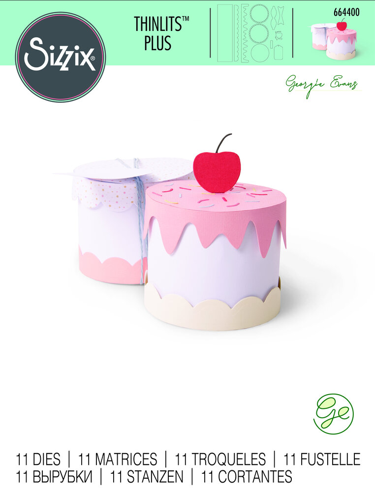 Sizzix Thinlits Plus Die by Georgie Evans Cake Box (11pcs) (664400) (DISCONTINUED)