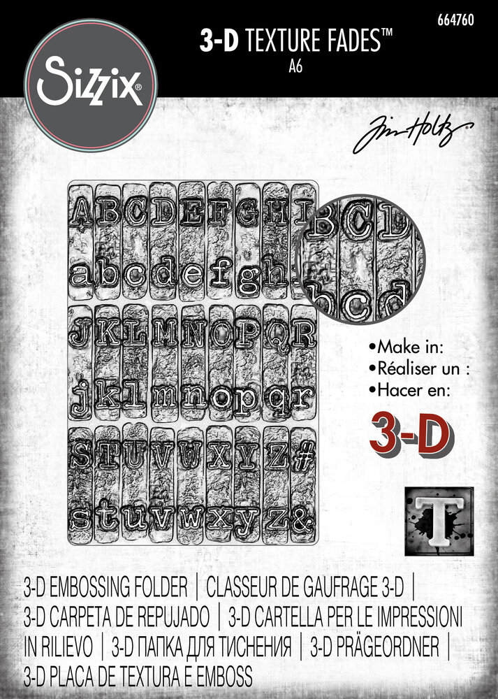 Sizzix 3D Texture Fades by Tim Holtz Typewriter (664760)